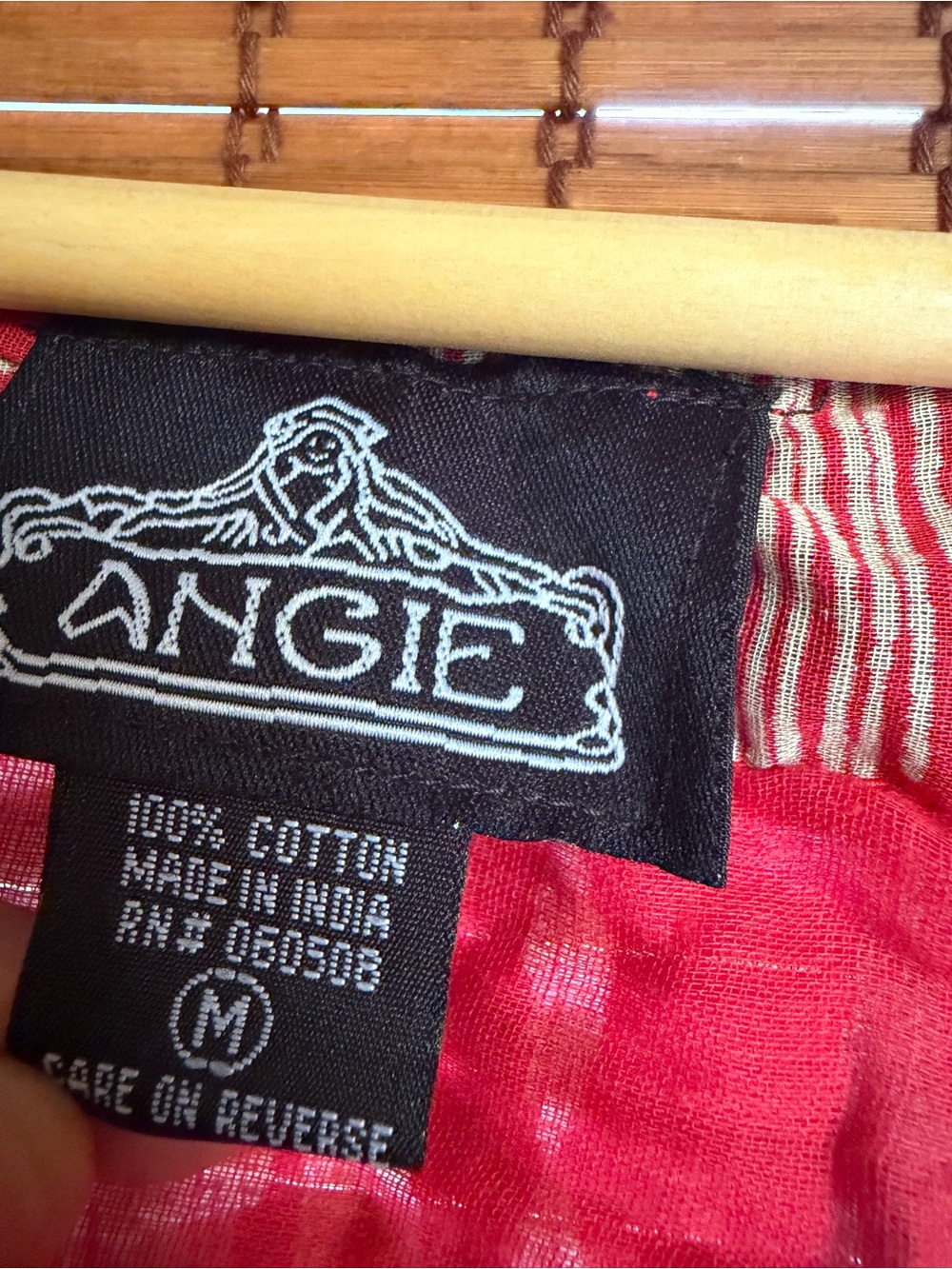 Vintage Angie Ikat Print Red Boho Midi Dress NWT Size Medium - Picture 4 of 9